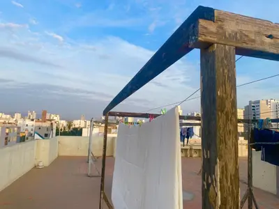 a skateboard ramp on the roof of a building at Cómodo, céntrico, cerca a Parque Media Luna in Lima