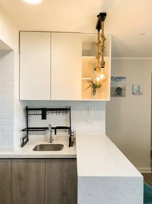 a kitchen with a sink and a counter top at Miraflores House C&F in Lima
