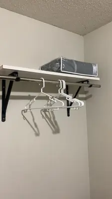 a shelf in a room with a bed on it at 807. Departamento entero en Chorrillos in Lima