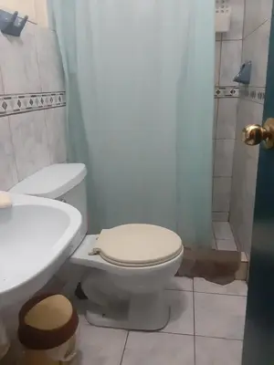 a bathroom with a toilet and a sink and a shower at ALAVA 245 in Lima
