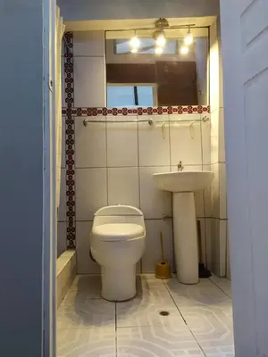 a bathroom with a toilet and a sink at Yllari's Inn in Cusco