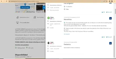 a screenshot of a cell phone with a screenshot of a website at POSADA ISABELITA in Lima