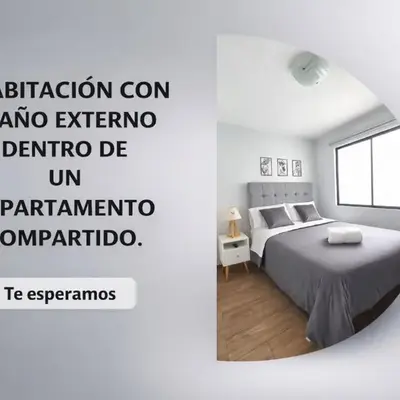 Miraflores - Dormitorio en Departamento compartido Baño Exclusivo Externo