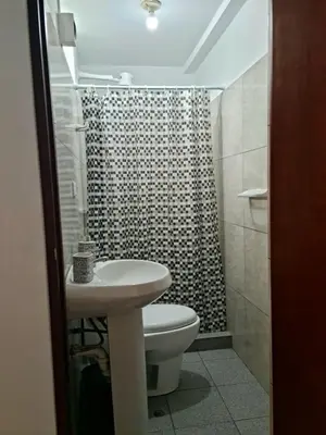 a bathroom with a toilet and a sink and a shower at Dormitorio matrimonial 01 in Lima