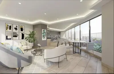 a rendering of a living room and dining room at Departamento Pardo Miraflores in Lima