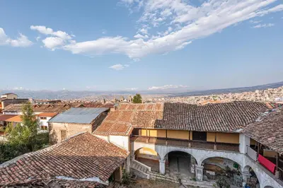 an aerial view of a city with roofs at Retablo Boutique Hotel in Ayacucho