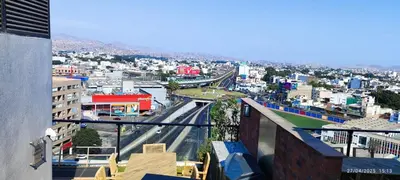 a view of a city from a building at Pacific apartamento Miraflores in Lima