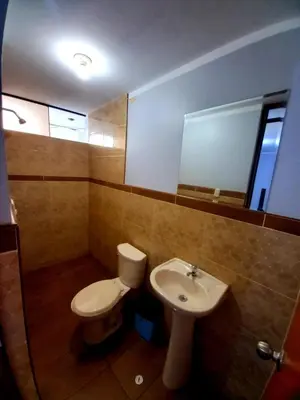 a bathroom with a toilet and a sink at Francisco D Francisco in Lima