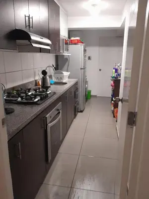 a kitchen with a stove and a refrigerator at Flat Arenales in Lima