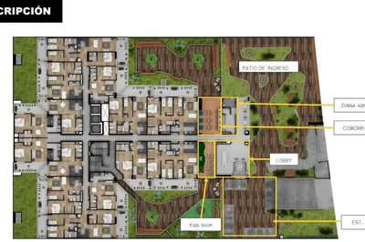 a site plan of an apartment complex at Suite Romántica Vista al Mar Cerca al Aeropuerto y Miraflores in Lima