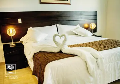 two swans making a heart on a bed at Qallwa Chincha in Chincha Alta
