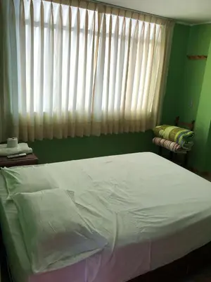 a bedroom with a large bed and a window at Hospedaje Monumental in Chincha