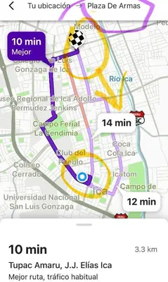 a map of the roads in the city at Hermoso Departamento en el mejor sector de Ica in Ica