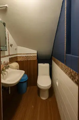 a small bathroom with a toilet and a sink at Panay Golden in Cusco