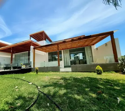 a modern house with a large backyard at Bujama beach Home Family Asia in Mala