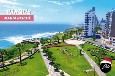 a view of a park with the ocean in the background at No available in Lima