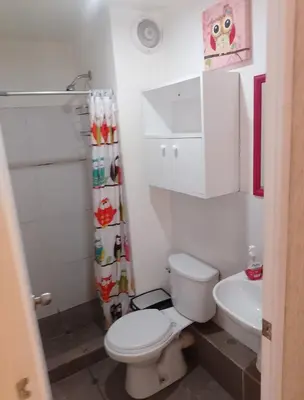 a bathroom with a toilet and a sink at Alquilo Departamento en Comas in Lima
