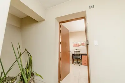an open door to a room with a desk at GRM1601 Modern 1 BDR with skyline views from Miraflores in Lima