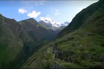 an aerial view of a valley in a mountain range at RiKCHARiY in Primavera