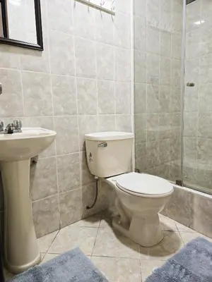 a bathroom with a toilet and a sink at Casa Porta in Lima