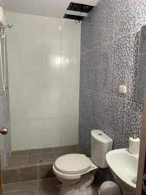 a bathroom with a toilet and a sink at Minidepartamentos Amoblado I en Estreno in Ica
