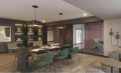 a dining room with a table and chairs at Relajar y trabajar en Miraflores in Lima