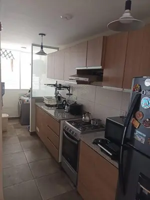 a kitchen with a stove and a refrigerator at Refugio de Alexander in Lima