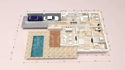 a drawing of a floor plan of a house at Magnum House in Huancayo
