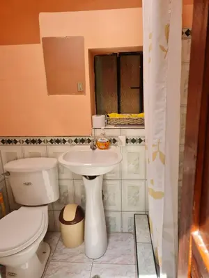 a bathroom with a toilet and a sink at Minidepartamento amoblado in Cusco