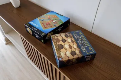 three boxes sitting on top of a table at BSR Flat los Andes near Airport in Lima