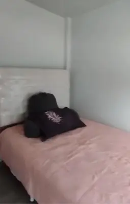 a bed with two pillows on it in a room at Alojate en Mala casa del valle in Mala