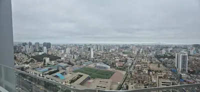 a view of a city from the top of a building at Panoramic view apartment in Lima