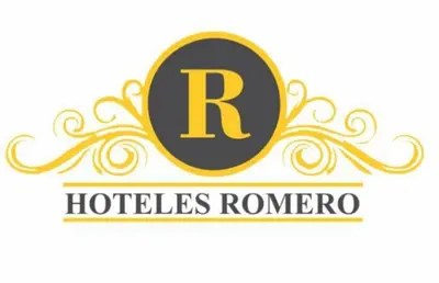 a logo for a hotel romano at Hoteles Romero in Machu Picchu