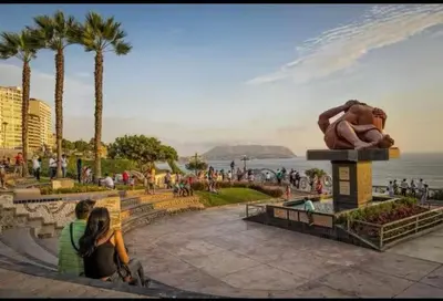 a rendering of a statue of a man and a woman at Exclusive apartment in Miraflores in Lima