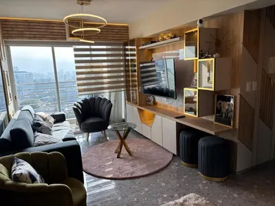 a living room with a couch and a television at Exclusivo new apartment in Lima in Lima