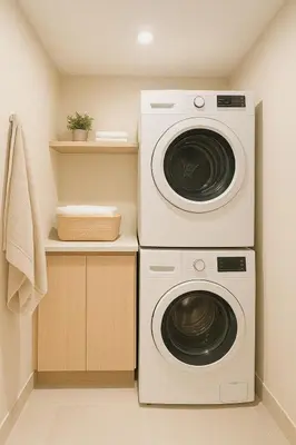 two washing machines sitting next to each other in a laundry room at Mario Vera Chavez in La Molina
