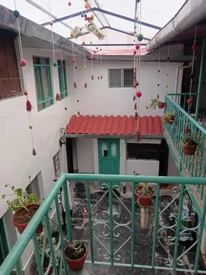 a view from the balcony of a house with plants at Redy's House in Cusco