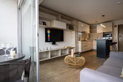 a living room with a couch and a table at Art&U Apartments by Vibrant in Lima