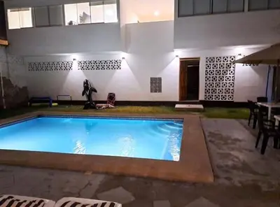 a large swimming pool in the middle of a house at Apartment with Beach Exit 203 in Punta Negra