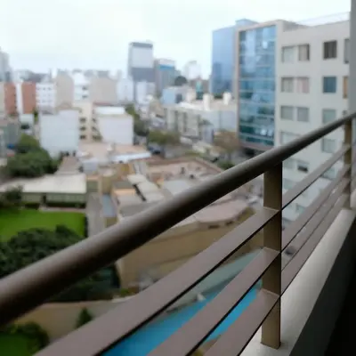 a view of a city from a balcony at E Green View Parking Wifi Pro 4B 904 in Lima