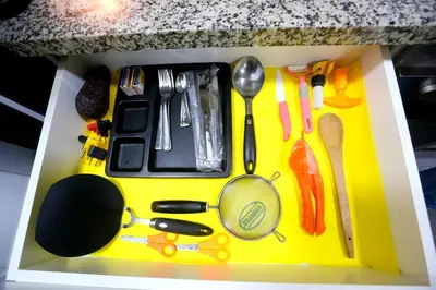 a tool box with utensils on top of it at Perfect Balance Rest and Work Study Oceanfront in San Antonio
