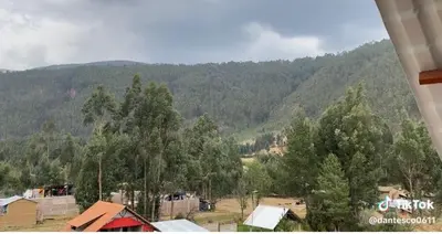 a view of a mountain with trees and houses at VICTORIA HOUSE - Huancayo - Hualhuas in Hualhuas