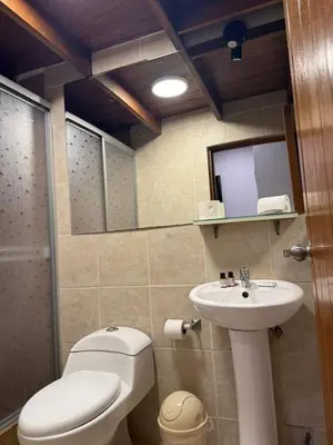 a bathroom with a toilet and a sink at Serendipia City Comfort Suite 901 in Lima