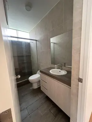 a bathroom with a sink and a toilet and a mirror at Beach House in Asia, Santorini Condominio in Asia