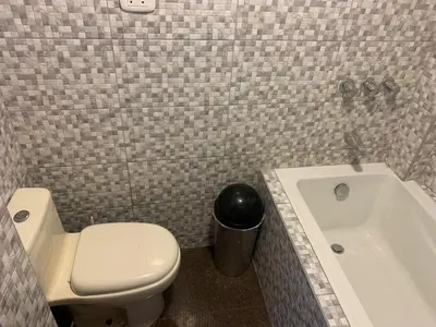 a bathroom with a toilet and a sink and a tub at Acogedores pisos en el valle de Mala in Mala