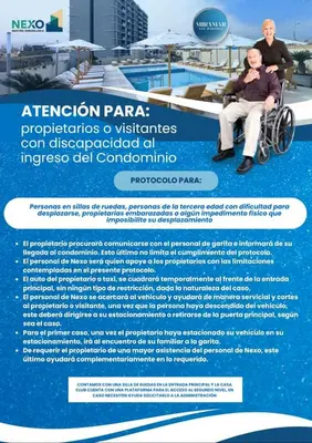 a flyer for an event with a woman in a wheelchair at Apartamento nuevo en San Bartolo con vista al mar in San Bartolo