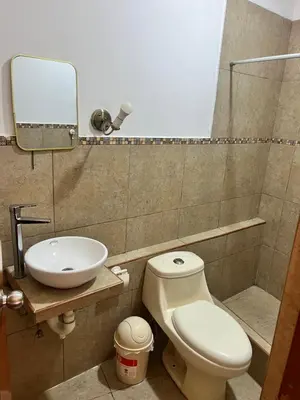 a bathroom with a toilet and a sink at La Finca de la Norteñita 1926 in Santa Rosa de Quives