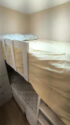 a bunk bed in a room with a bed frame at Pueblo Libre 501 in Lima