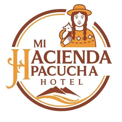 a label for a hotel with a woman in a hat at Mi Hacienda Pacucha in Andahuaylas