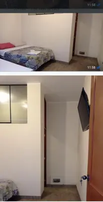 a bedroom with a bed and a tv in a room at CHANCAY 1er Piso Como en Casa in Chancay